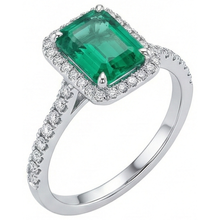 Halo Natural Earth Mined Diamond Colombian Green Emerald Engagement Ring 3.55 Carats White Gold