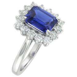 Natural Sapphire Ring 8.20ct - White Gold 14K