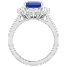 natural emerald sapphire 8.20ct ring on white background