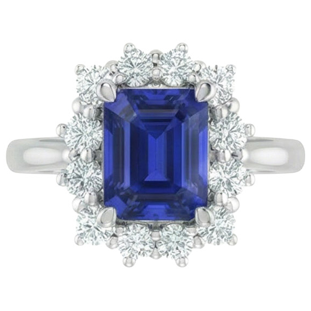 natural emerald sapphire 8.20ct ring front view