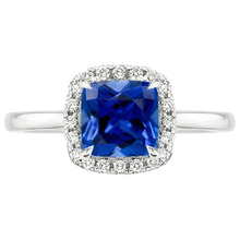 Halo Natural Earth Mined Diamond Engagement Ring Prong Set Blue Sapphire Gold 2.75 Carats