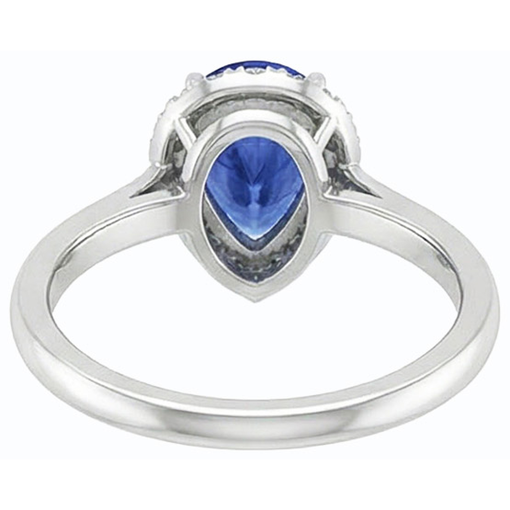 natural round sapphire 2.50ct ring close up detail