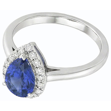 natural round sapphire 2.50ct ring top view