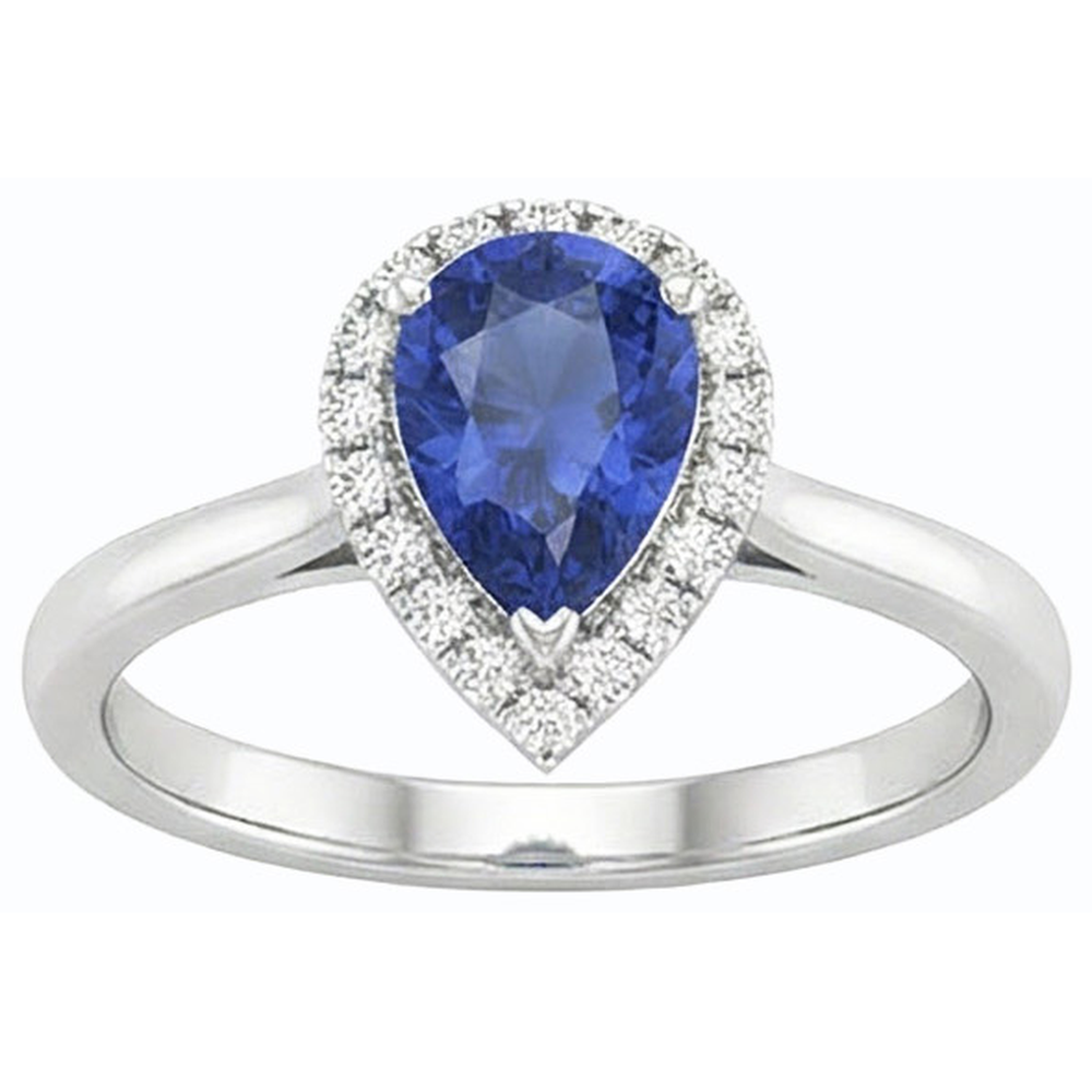 natural round sapphire 2.50ct ring profile view