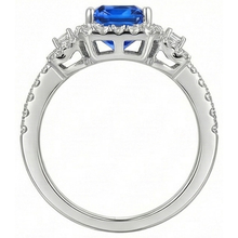 natural round sapphire 4.50ct ring close up detail