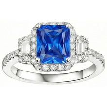 natural round sapphire 4.50ct ring profile view