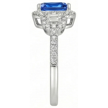 natural round sapphire 4.50ct ring with diamond accents