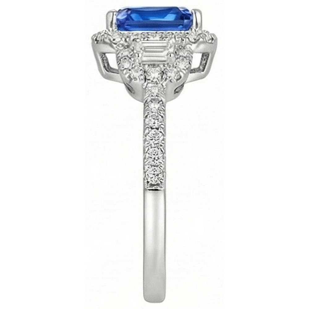 natural round sapphire 4.50ct ring with diamond accents