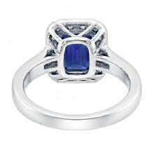 Halo Natural Earth Mined Diamond Ring Emerald Blue Sapphire Jewellery 3 Carats Channel Set
