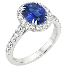 natural round sapphire 6.50ct ring top view