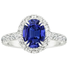 natural round sapphire 6.50ct ring close up detail