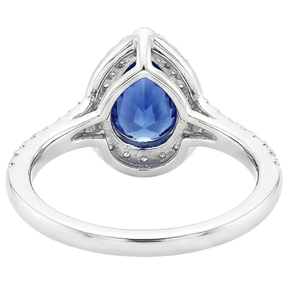 natural round sapphire 5.25ct ring top view
