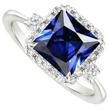 natural round sapphire 6ct ring top view