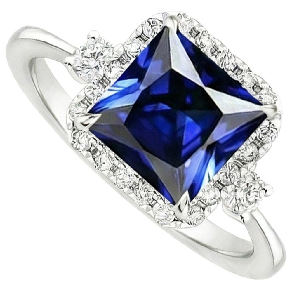 natural round sapphire 6ct ring top view