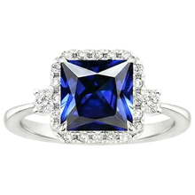 natural round sapphire 6ct ring profile view