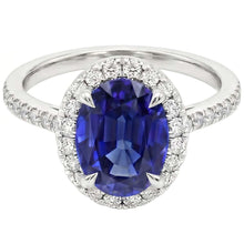 Halo Natural Earth Mined Diamond Ring Sapphire Jewellery