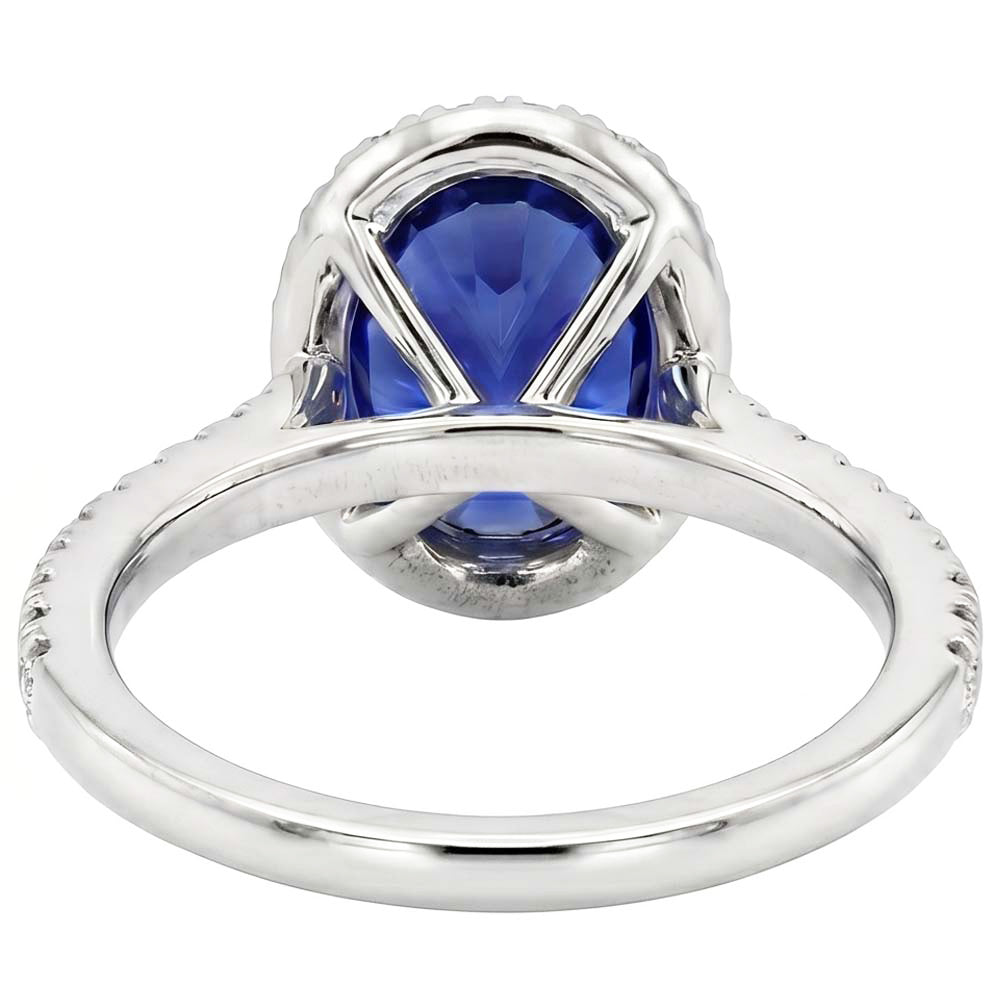 Halo Natural Earth Mined Diamond Ring Sapphire Jewellery