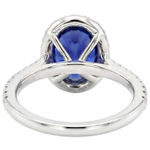 Halo Natural Earth Mined Diamond Ring Sapphire Jewellery