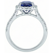 natural round sapphire 7.50ct ring profile view