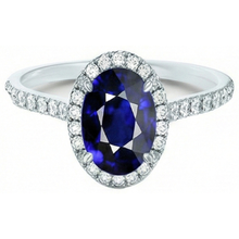 natural round sapphire 7.50ct ring front view