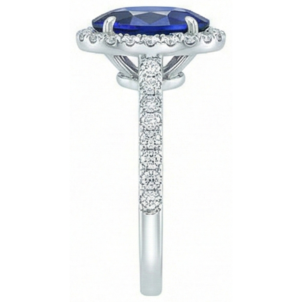natural round sapphire 7.50ct ring top view