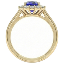 natural round sapphire 5.25ct ring profile view
