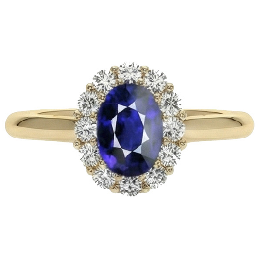 natural round sapphire 5.25ct ring side angle