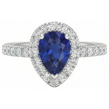 Halo Natural Earth Mined Diamond Sri Lanka Blue Sapphire Ring 2.75 Carats