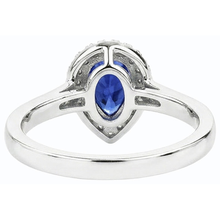 Halo Natural Earth Mined Diamond Wedding Ring Pear Cut Ceylon Sapphire Center 3.50 Carats