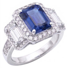 Halo Natural Earth Mined Diamonds Engagement Ring With Sapphire