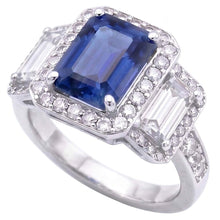 Halo Natural Earth Mined Diamonds Engagement Ring With Sapphire
