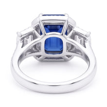 Halo Natural Earth Mined Diamonds Engagement Ring With Sapphire