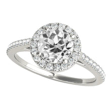 Halo Old Cut Real Round Diamond Ring 4.25 Carats Gold Ladies Jewelry