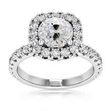 Halo Old Cut Round Natural Diamond Ring With Accents Jewelry 6 Carats