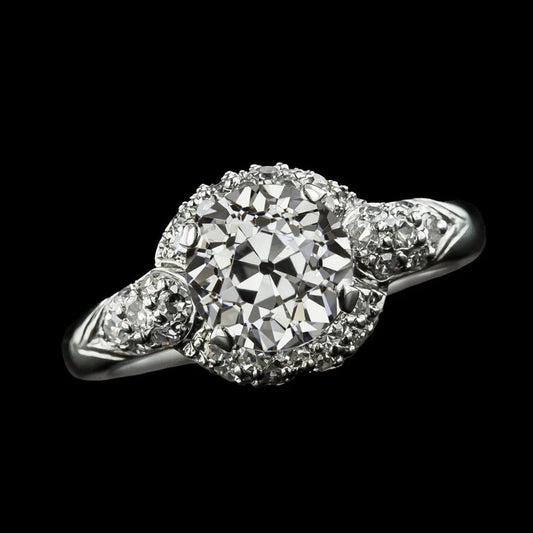 natural round diamond 3ct ring front view