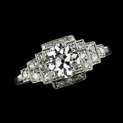 Halo Old Cut Round Real Diamond Ring With Steps 3.50 Carats Gold