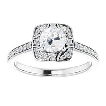 Halo Old Mine Cut Natural Diamond Ring With Accents Jewelry 3.75 Carats