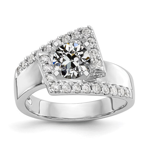 Halo Old Miner Real Diamond Anniversary Ring 3 Carats Thick Shank