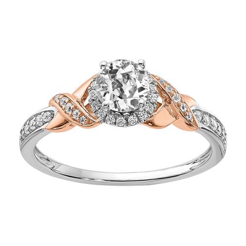 Halo Old Miner Real Diamond Ring Split Shank 2.75 Carats Two Tone Jewelry