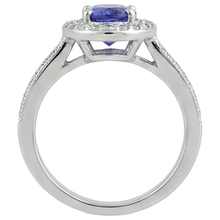 Halo Oval 10.25 Carats Tanzanite & Natural Earth Mined Diamonds Ring White Gold 14K