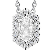 Halo Oval Old Miner Real Diamond Pendant White Gold With Chain 7.50 Carats