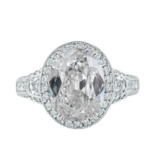 Halo Oval Old Miner Real Diamond Ring Channel Set 7.75 Carats Jewelry