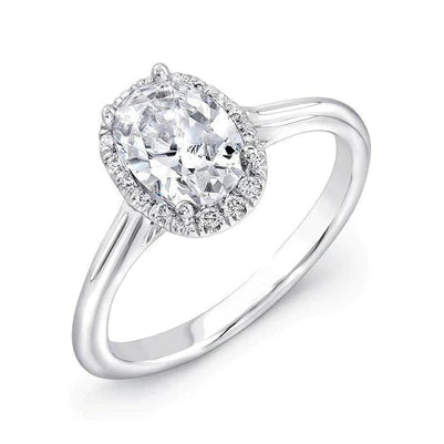 Halo Oval Round Cut Real Diamond Engagement Ring 3.20 Ct