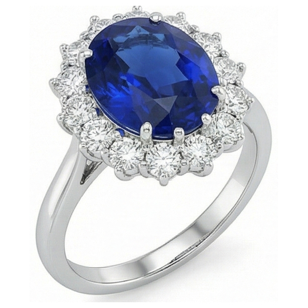 Cornflower Blue Sapphire Gemstone Ring – front view