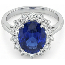 Cornflower Blue Sapphire Oval Cut Gemstone Ring in 14 Karat White Gold – side view