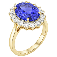 Halo Oval Tanzanite AAA Natural Earth Mined DIAMOND ( NOT LAB GROWN )s 8.50 Carat Ring Two Tone Gold