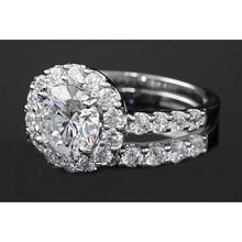 Halo Parallel Double Shank Ring Real 1.8 Carats