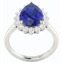 natural round sapphire 3.50ct ring side angle
