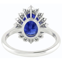 natural round sapphire 3.50ct ring close up detail