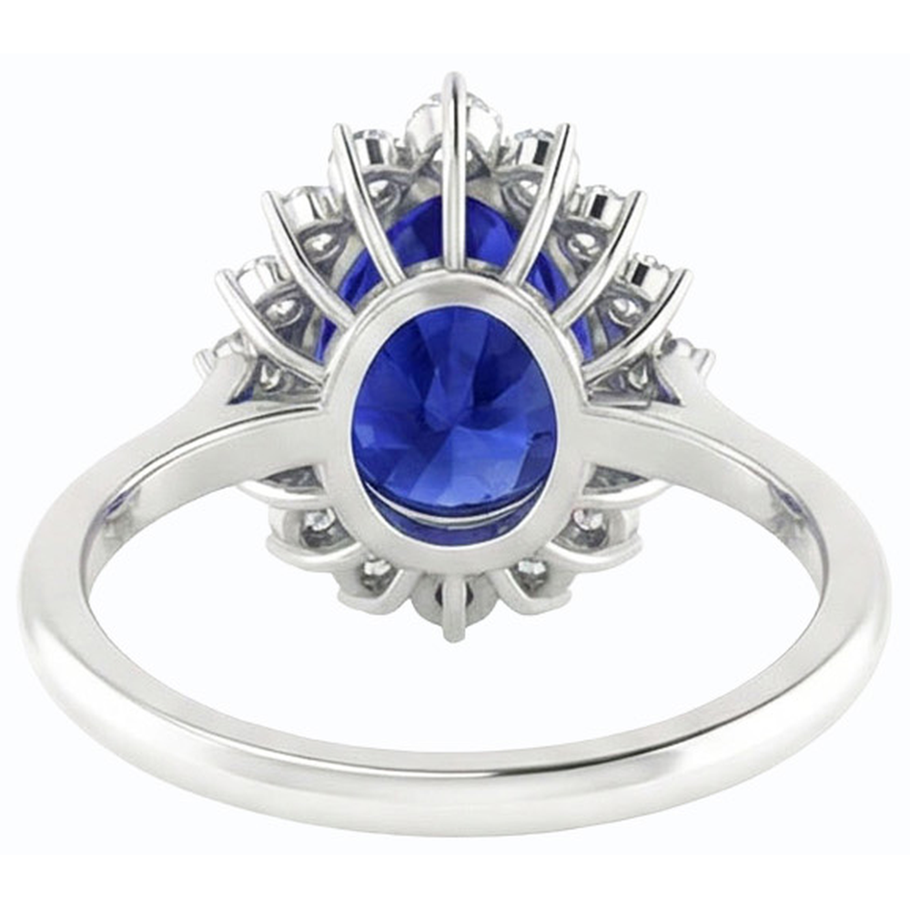 natural round sapphire 3.50ct ring close up detail